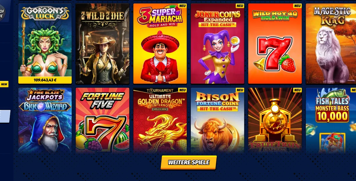 Spielangebot bei BigClash – BigClash
